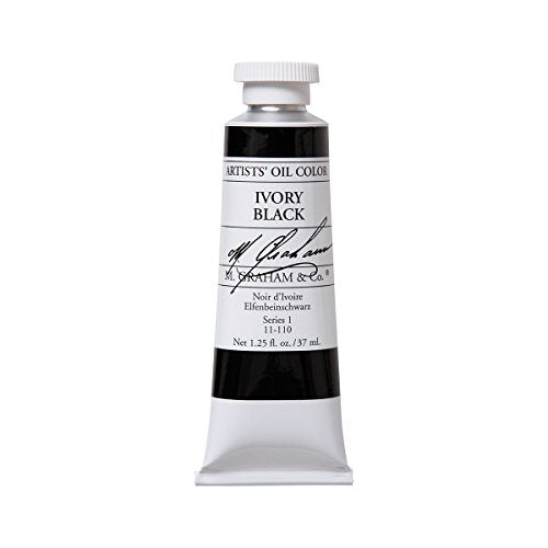 M. Graham Artist Oil Paint Ivory Black 1.25oz/37ml Tube - color: Ivory Black, size: 1.25 Fl Oz (Pack of 1)
