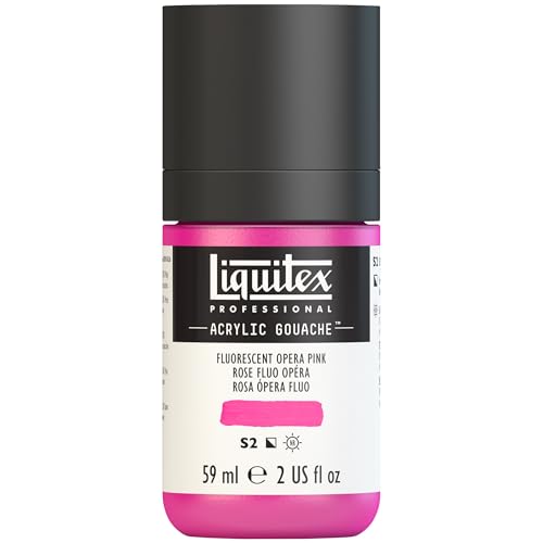 Liquitex Acrylic Gouache, 2-oz (59ml) Bottle, Fluorescent Pink - color: Fluorescent Pink