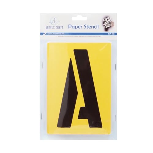 Paper Stencils Set - Alphabet Letters, Numbers & Common Symbols - 6" Size, 44 Count - Ideal for Painting, Posters, Signs, DIY Crafts, Decoration