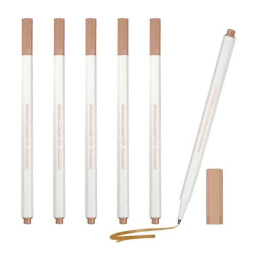 PATIKIL Metallic Marker Pens, 6Pcs Permanent Markers Medium Tip Quick Dry Paint Pen on Plastic Wood Stone Glass Canvas DIY Crafts Art Supplies for Drawing Writing Marking, Rose Gold - color: Rose Gold