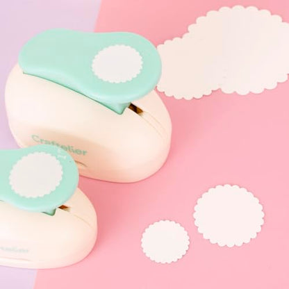 Craftelier - Scalloped Circle Punch 2" (5 cm) Diameter | Hole puncher, scrapbooking and crafts projects, lever punch, for paper and cardstock, size 4.33 x 3.14 x 2.75 in - size: Pack of 1: 2" Diameter