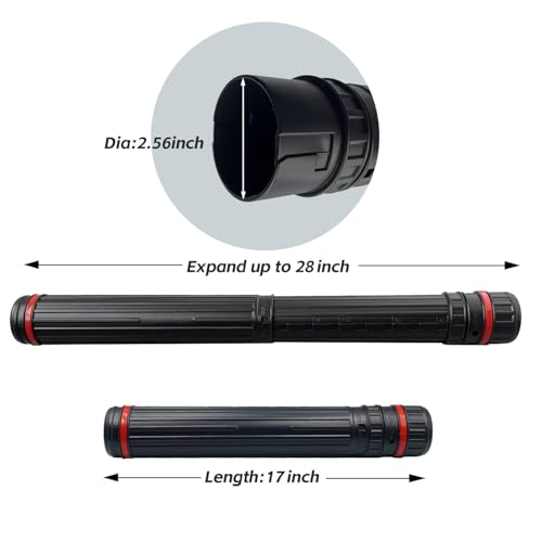 Poster Tube with Strap | Extendable Blueprints Artworks Scrolls Holder Tubes ,17.5"x 2.5"Dia Art & Poster Carrying Transport Storage Traveling Tube