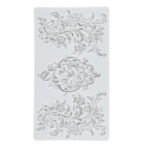 Baroque Scroll Relief Polymer Clay Molds Relief Lace Silicone Mold | Epoxy Resin Casting DIY Crafts Air Dry Polymer Crafts Supplies Clay Tools - color: Style F