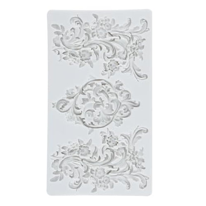 Baroque Scroll Relief Polymer Clay Molds Relief Lace Silicone Mold | Epoxy Resin Casting DIY Crafts Air Dry Polymer Crafts Supplies Clay Tools - color: Style F