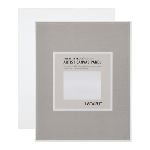 Creative Mark Cotton Canvas Panels 16x20" - 12 Pack - Professional Quality Fine Weave Acrylic Primed Artist Canvas Boards for Painting, Acrylics, Studios, & More - size: 16x20" - 12 Pack