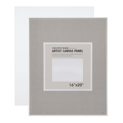 Creative Mark Cotton Canvas Panels 16x20" - 12 Pack - Professional Quality Fine Weave Acrylic Primed Artist Canvas Boards for Painting, Acrylics, Studios, & More - size: 16x20" - 12 Pack