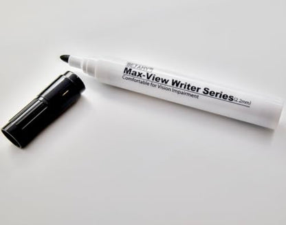 (Bullet Tip-2.2mm,PACK of 3,Black Water-Based ink) Max-View Writer Bold Writing Pen, Low Vision Assistive Writing Tool for Visual Impairment,Odorless,Non-Toxic,No Oil,Alcohol Free