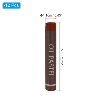 PATIKIL Brown Oil Pastels, 12Pcs Soft Oil Crayons Creamy Pastels Stick Art Supplies for Art Painting Drawing Blending Graffiti for Artists Beginners - color: Brown