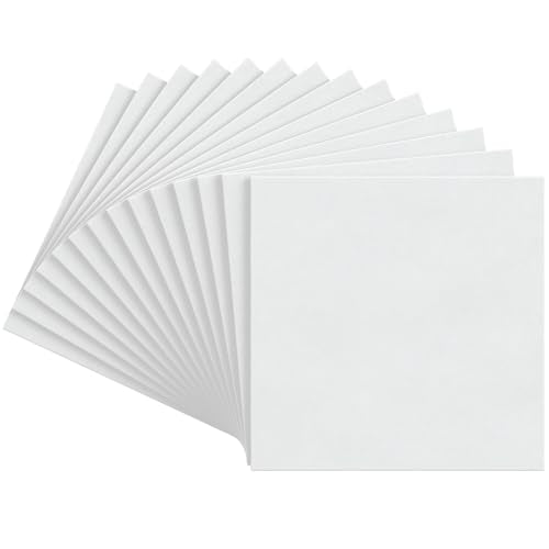 Arteza Paint Canvases for Painting, Pack of 14, 8 x 8 Inches, Square Blank Art Canvas Boards, 100% Cotton, 8 oz Gesso-Primed, Art Supplies for Adults and Teens, for Acrylic Pouring and Oil Painting - size: 8"x8"