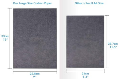 Selizo 100 Sheets Black Carbon Transfer Tracing Paper for Wood, Paper, Canvas and Other Art Surfaces (9 x 13 Inches) - size: 9x13in