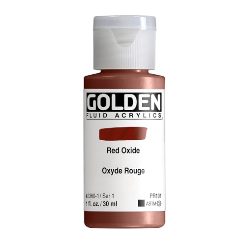 GOLDEN Fluid Acrylics, Red Oxide, 1 fl. oz. Bottle, Professional Acrylic Paint, Opaque