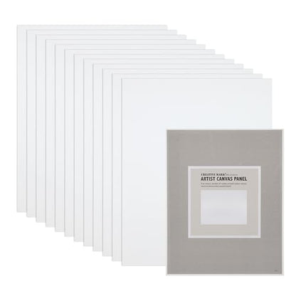 Creative Mark Cotton Canvas Panels 10x10" - 12 Pack - Professional Quality Fine Weave Acrylic Primed Artist Canvas Boards for Painting, Acrylics, Studios, & More - size: 10x10" - 12 Pack