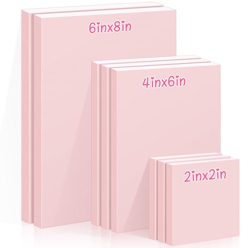 MotiMind 8 Pcs 3 Sizes Linoleum Blocks for Printmaking, Pink Rubber Stamp Carving Blocks, Soft Rubber Carved Bricks for DIY Printmaking Stamps Making and Craft Projects - size: 3 Sizes