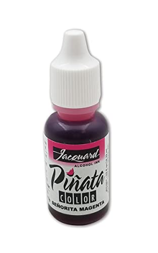 Jacquard Pinata Alcohol Ink - Senorita Magenta - Professional and Versatile Ink That Produces Color Saturated and Acid-Free Results - 1/2 Fluid Ounce - Made in The USA - color: Senorita Magenta, size: 1/2 fl oz