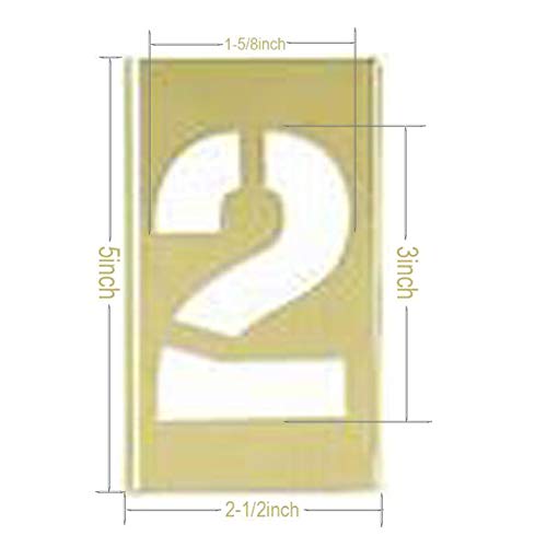Deezio 3 Inch Brass Number Stencils, Numbers and Punctuations Stencil Kit - 15 Piece Set - size: 3inch(15piece)