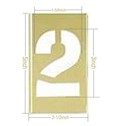 Deezio 3 Inch Brass Number Stencils, Numbers and Punctuations Stencil Kit - 15 Piece Set - size: 3inch(15piece)
