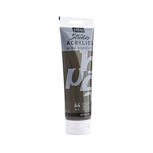 Pebeo Studio Acrylics High Viscosity, Fine Acrylic, 250 ml - Raw Umber - color: Raw Umber, size: 8.45 Fl Oz (Pack of 1)