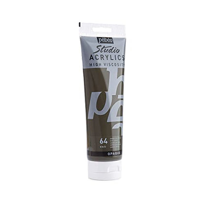 Pebeo Studio Acrylics High Viscosity, Fine Acrylic, 250 ml - Raw Umber - color: Raw Umber, size: 8.45 Fl Oz (Pack of 1)