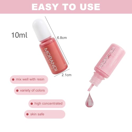 Opaque Epoxy Resin Pigment Liquid - 24 Morandi Pastel Colors UV Resin Dye Colorant