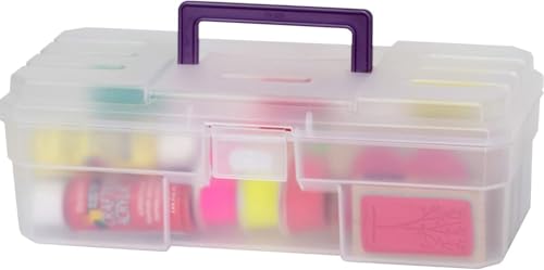 Akro-Mils 12-Inch ProBox Plastic Art Supply, Hobby or Craft Storage Toolbox, Model 09912CLPUR, (12" x 5-1/2" x 4"), Clear - size: 1 Pack