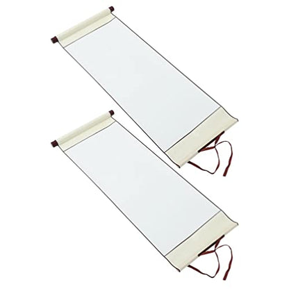 EXCEART 2 Pack Blank Hanging Scroll Chinese Calligraphy Paper for Brush Writing Painting Scroll Rice Paper for Watercolor Art Projects 31.49 X 13.77 in