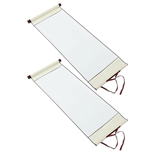 EXCEART 2 Pack Blank Hanging Scroll Chinese Calligraphy Paper for Brush Writing Painting Scroll Rice Paper for Watercolor Art Projects 31.49 X 13.77 in