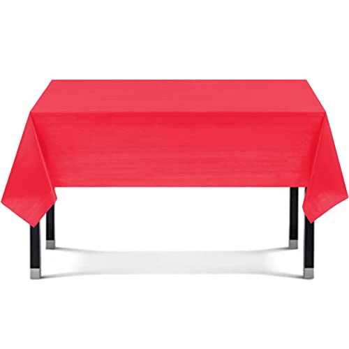 Eleclassi Red 12 Pack Premium Disposable Plastic Tablecloth 54 x 108 in - Plastic Table Cloth Disposable Tablecloth for Rectangle Table Up to 8 Feet - color: Red, size: 12 Pack Rectangle