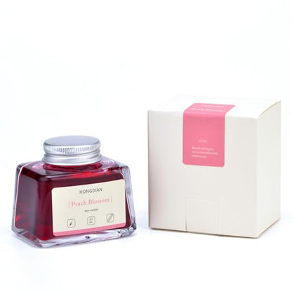 Hongdian Fountain Pen Bottled Ink Peach Blossom Color, 60ml Non Carbon Inkwell Bottle, Artist Calligraphy Ink - color: Peach Blossom