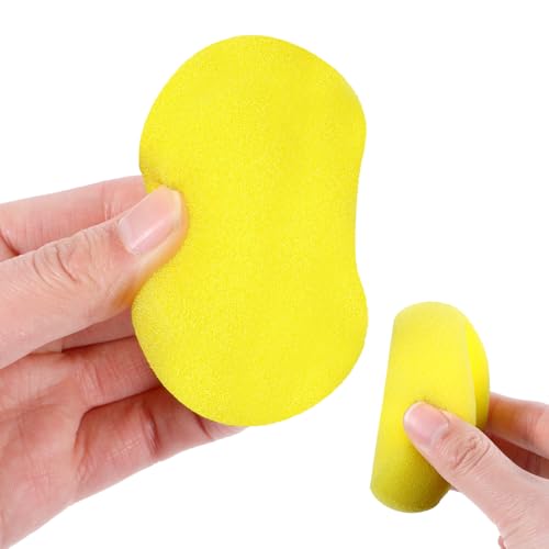 50 Pack Painting Sponge Pottery Sponges 2.9 inch Round Sponge Clay sponges for Pottery Yellow Artist Sponges for Face Painting Pottery Ceramics Art Crafts
