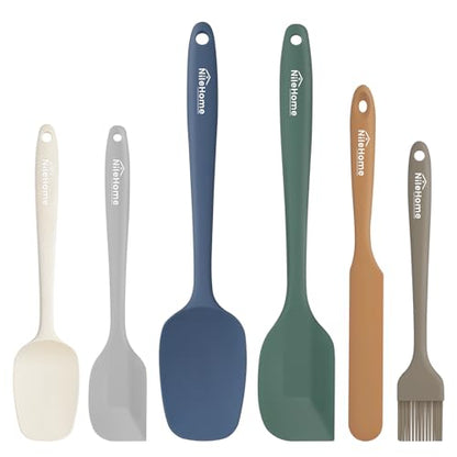 NileHome 6 Pieces Silicone Spatula Set with Silicone Brush,Forest Style - color: Forest Style