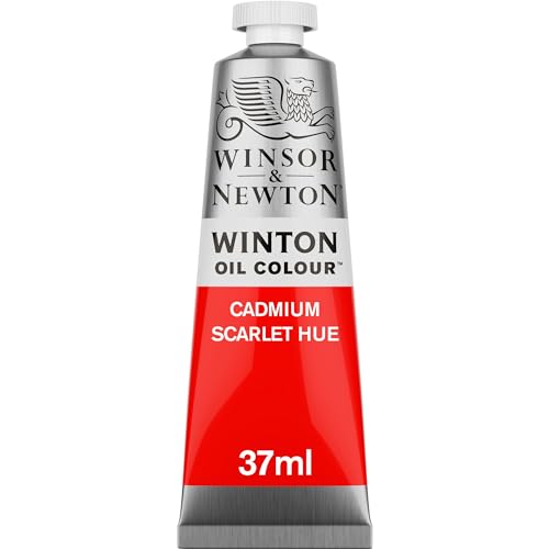 Winsor & Newton Winton Oil Color, 37ml Tube, Cadmium Scarlet Hue | High-quality pigments, Durable, Lightfast, Permanent, Uniform Consistency, Great Pigment Load - color: Cadmium Scarlet Hue, size: 1 Count (Pack of 1), style: 1.25-oz Tube