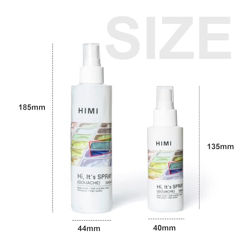 HIMI Gouache Wetting Spray 200ml (6.76 oz), Moisturizing Palette Spray for Gouache Paint, Reactivates Dry Pigments, Professional Art Supplies & Gift for Artists and Hobbyists - size: 6.76 Fl Oz (Pack of 1)