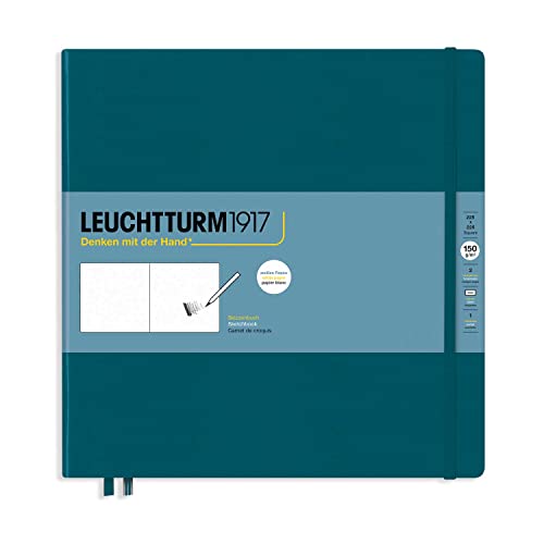 Leuchtturm1917 - Square Hardcover Sketchbook (Pacific Green) - 112 Pages of 150g/m² Paper - color: Pacific Green, size: Square