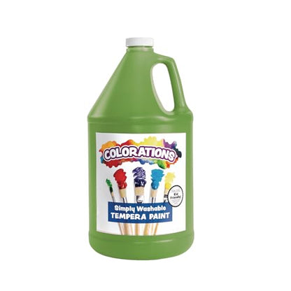Colorations Paraben-Free Washable Green Tempera Paint for Kids, 1 Gallon | Vibrant, Non-Toxic & Made in the USA, Classroom Must-Haves, Bulk Arts & Crafts Supplies - color: Apple Green