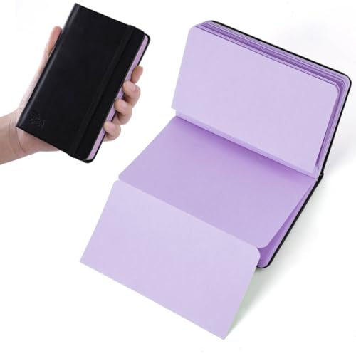 3.54" x 5.7" Taro Purple Paper Sketchbook,34 Sheets Small Mixed Media Notebook,120 GSM Acid-Free Folding Colored Drawing Paper, Hardcover Journal Art Supplies Sketch Pad for Coloring Sketching - color: 120gsm-folding paper taro purple