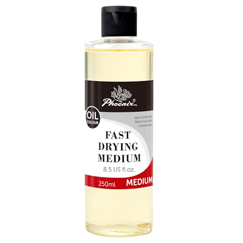 PHOENIX Fast Drying Oil Medium - 8.5 Fl oz. / 250ml Bottle | Painting Medium Quick Dry Alkyd Liquid for Glazing, Improves Flow & Extends Oil Paint - style: Fast Drying Medium 8.5 Fl Oz.