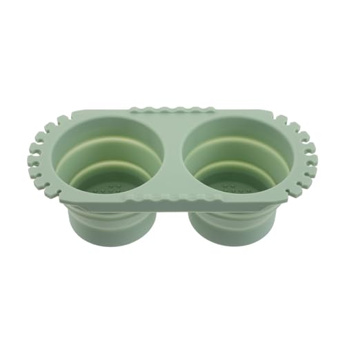 SEWACC Foldable Silicone Paint Brush Washer, Dual Collapsible Basin with Drying Rack, Portable Acrylic and Watercolor Brush Washing Bucket, Travel Art Supplies Organizer - color: Green