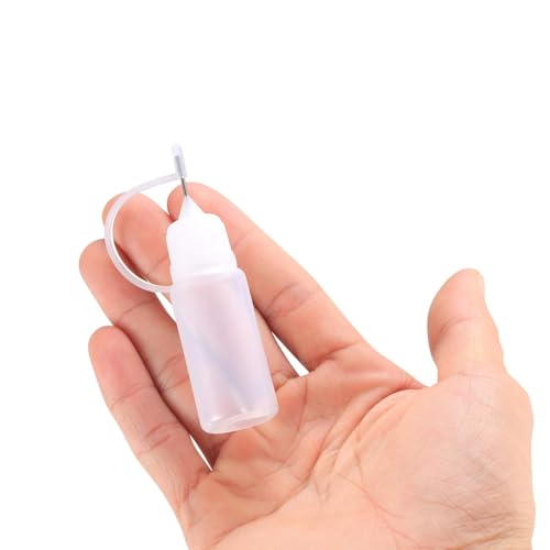 Precision Tip Applicator Bottles, Clear Plastic, 10ml Capacity, 20 Pack, With Needle Tip for Crafts, Glue, Paint