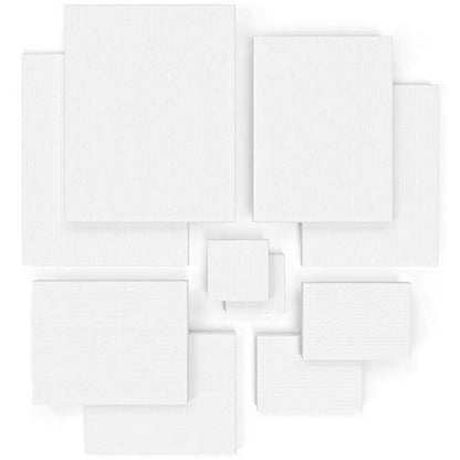 Arteza Watercolor Paint Set and Stretched White Blank Canvas Multi Pack Bundle, Painting Art Supplies for Artist, Hobby Painters & Beginners