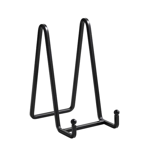 Plate Holder Easel Display Stand - 6 inch Metal Plate Stands for Display - Tabletop Picture Stand - Black Iron Easels for Display Pictures | Photo Frames | Book | Decorative Plates | Plaque - 2 Pack - size: 6 inch (2 pack)