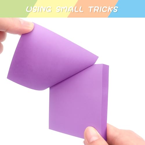 OSBOO Sticky Notes 3x3 with Bright Colors, 6 Pads 100 Sheets/Pad (Purple) | Bright Purple Self-Stick Notes Pads, 600 Sheets Total, Easy to Stick and Remove, Perfect for Office, School and Home - color: Purple
