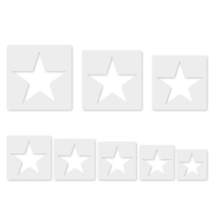Star Stencil, 8 Pcs Different Size Star Stencils, Stars Template Stencil, Large Stencil for Spray Painting, Painting Template for Fabric Walls Arts Paper