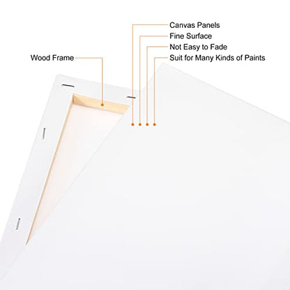 PATIKIL Paint Canvases Panel for Painting, 3 Pack 4x4 Inch Square Wood Frame Stretched Blank Art Board Panels for Acrylic, Oil, Tempera Painting, White - size: 4x4 Inch