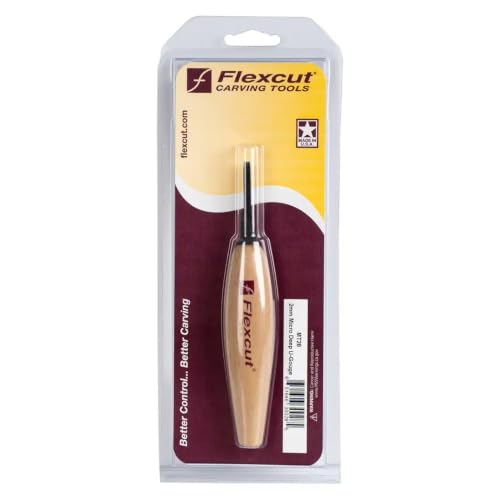 FLEXCUT Micro Shallow/Deep U-Gouge, Razor Sharp High Carbon Cutting Blade - color: Micro Deep U-Gouge, size: 2 mm