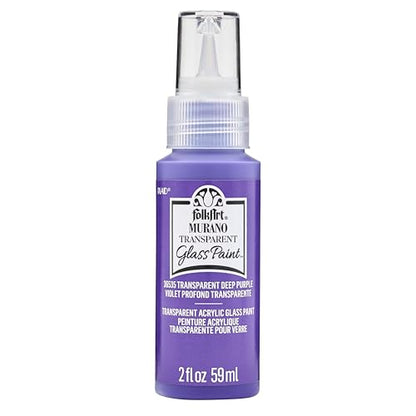 FolkArt Murano Transparent Acrylic Glass Paint, Deep Purple, Perfect for Indoor and Outdoor Arts and Crafts Projects, 2 fl oz, 36535 - color: Transparent Deep Purple, style: Transparent