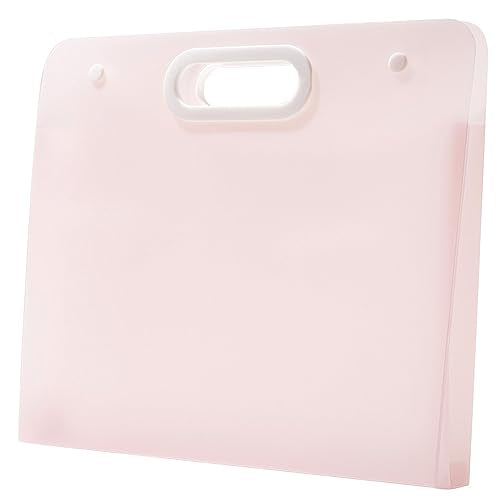 Sohynca Plastic Art Portfolio, Large Art Portfolio with Handles,Waterproof Portfolio Folder for Artwork, Arts Storage Case for Drawing Sketch Photography Poster (Pink 22.44 x 17.32 inch) - size: Pink 22.44 x 17.32 inch