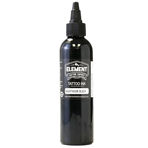 Element Tattoo Supply Nighthawk Black Tattoo Ink 4 oz Bottle - size: 4oz