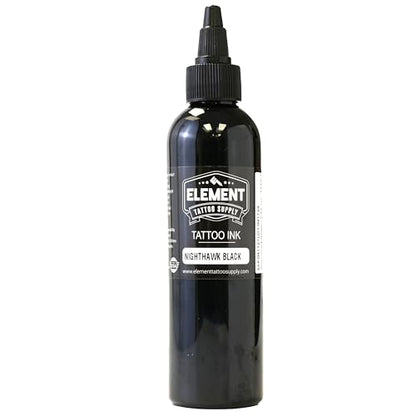 Element Tattoo Supply Nighthawk Black Tattoo Ink 4 oz Bottle - size: 4oz