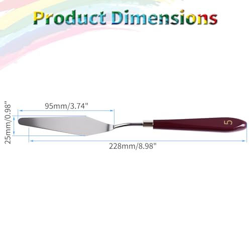 4 Pcs Palette Knife, #5 Pointed Head Spatula, Baking Paint Handle