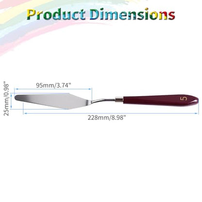 4 Pcs Palette Knife, #5 Pointed Head Spatula, Baking Paint Handle
